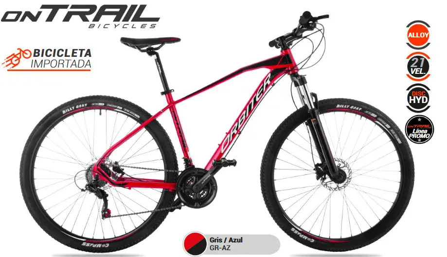 BICICLETA ON-TRAIL ORBITER 29" MTB DISCO HYD 3-7VEL