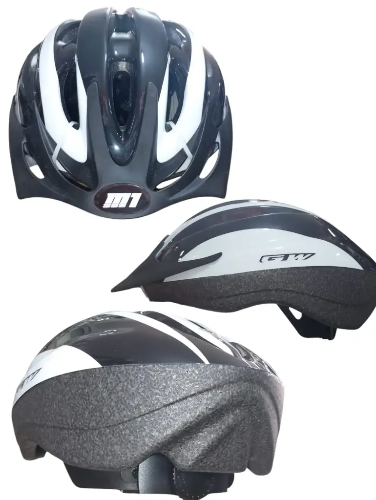 CASCO MTB M1 GW  M Negro Brillante-Blanco Regular Brillante 