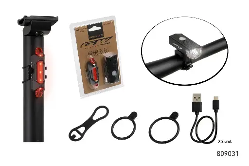 [809031] LUZ DELANTERA/TRASERA USB 120LM/15LM EBL-3402 GW
