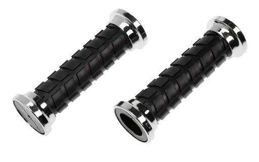 [804418] MANGOS CAUCHO GP408 NEGROS/CROMADA POWER