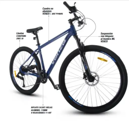 [BIC1465] BICICLETA VENZO ZETHUS 29" MTB DISCO 2X9 HYD LTWOO