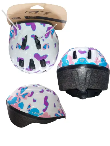 [63472B] CASCO INFANTIL N1 GW  M Blanco Corazon Morado 