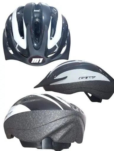 [63603I] CASCO MTB M1 GW  M Negro Brillante-Blanco Regular Brillante 